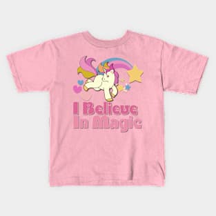 I believe in Magic Unicorn (pink) Kids T-Shirt